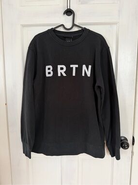 Burton Black Crewneck Sweatshirt with White BRTN Logo